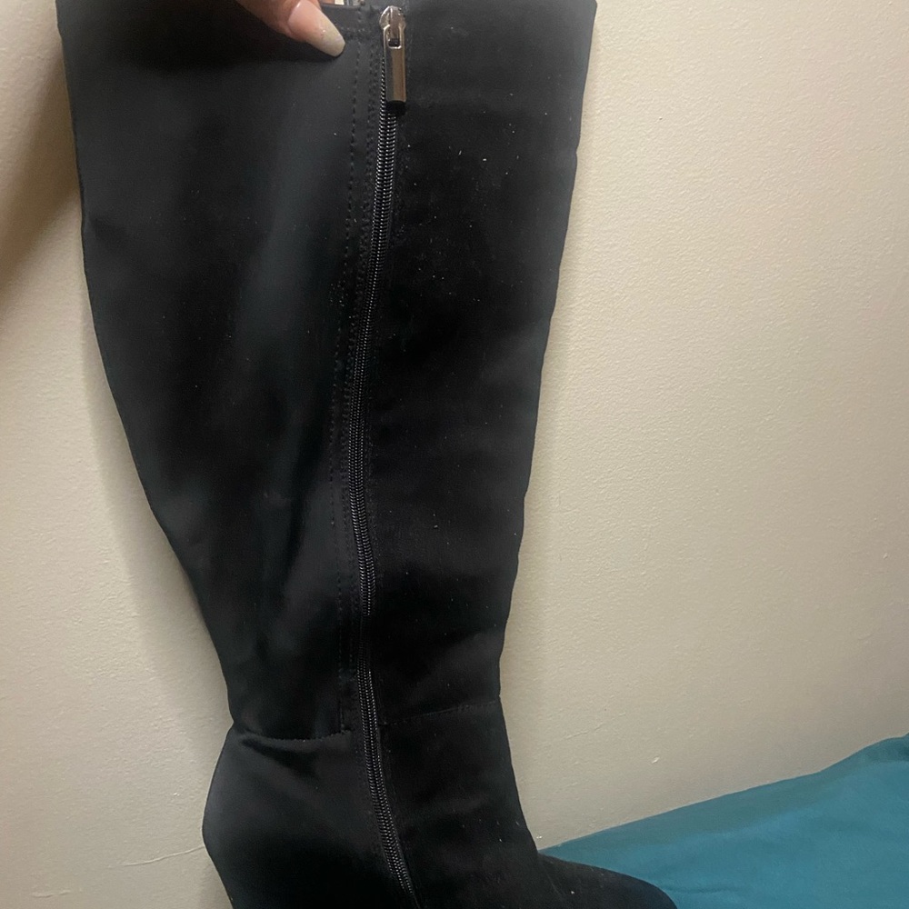 Lane Bryant Suede Knee High Wedge Wide Width Boots